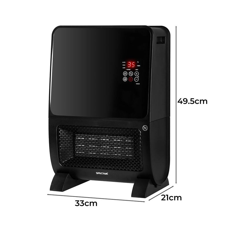 Spector Heater Humidifier 2 In 1 Portable Space Ceramic Fast Heating 2000W