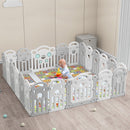 Bopeep Kids Playpen Baby Safety Gate Toddler Fence Child Play Game Toy 22 Grey