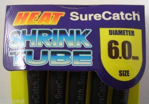 1 Packet of Black SureCatch Fishing Heat Shrink Tube - Wire Cable Sleeve Tubing