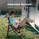 San Hima Folding Camping Chair Portable Outdoor Thick Padding Recliner Khaki