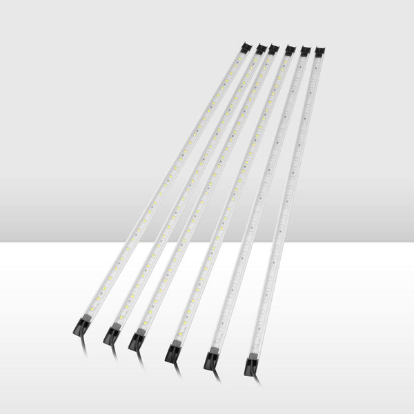 Lightfox 6PCS 12V LED Strip Light Bar Waterproof Amber White Lights Boat Camping