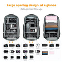 Camera Backpack with Tripod Strap Outdoor Black