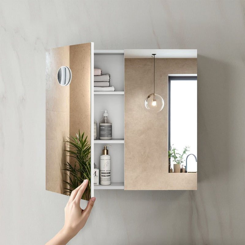 Levede Bathroom Mirror Wall Mounted Vanity Mirror Cabinet Wall Storage 75x72cm