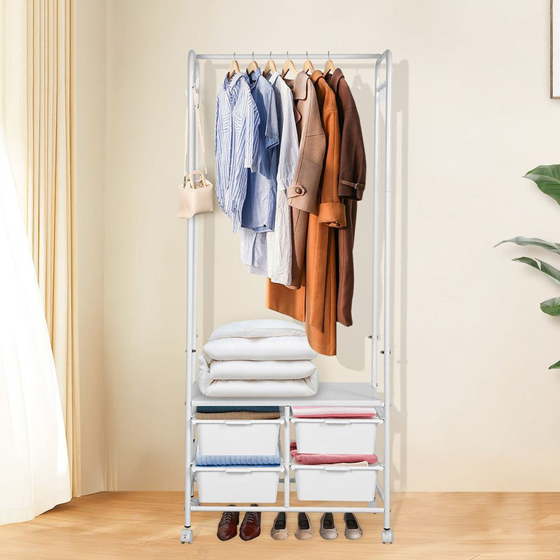 Levede Clothes Rack Stand Heavy Duty Steel Hanging Garment Organizer Coat 63cm