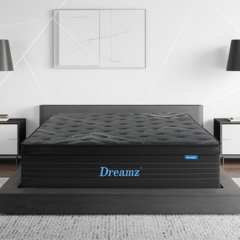 Dreamz Spring Mattress Bed Pocket Egg Crate Foam Medium Firm Single Size 34cm