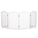 Pawz Wooden Pet Gate Dog Fence Safety Stair Barrier Security Door 4 Panels White