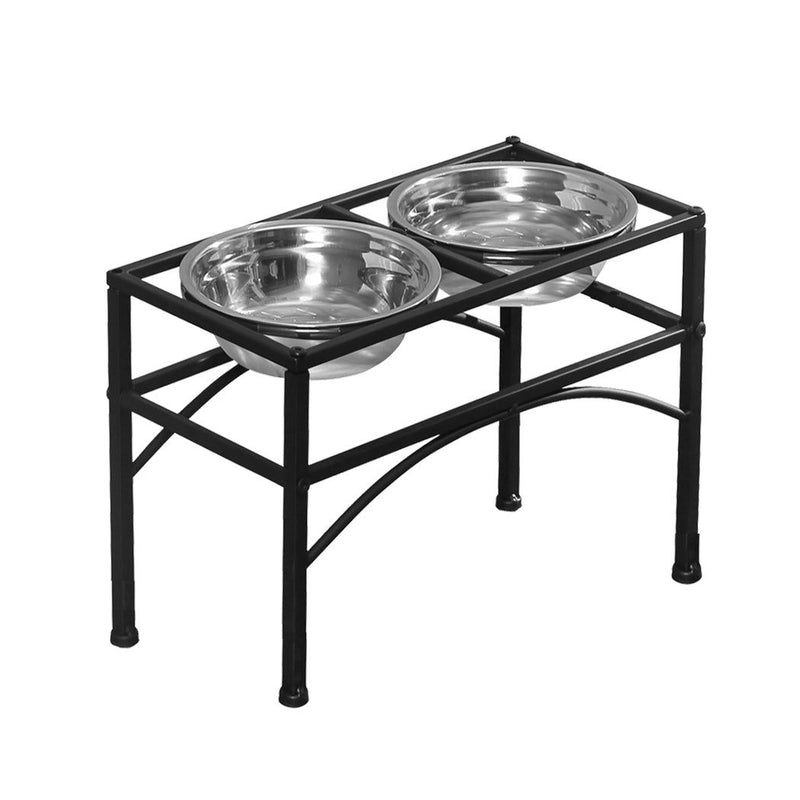 Pawz Dual Elevated Pet Dog Puppy Feeder Bowl Stainless-Steel Food Water Stand