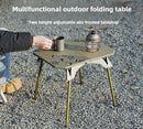 Portable Folding Camping Table Adjustable Green