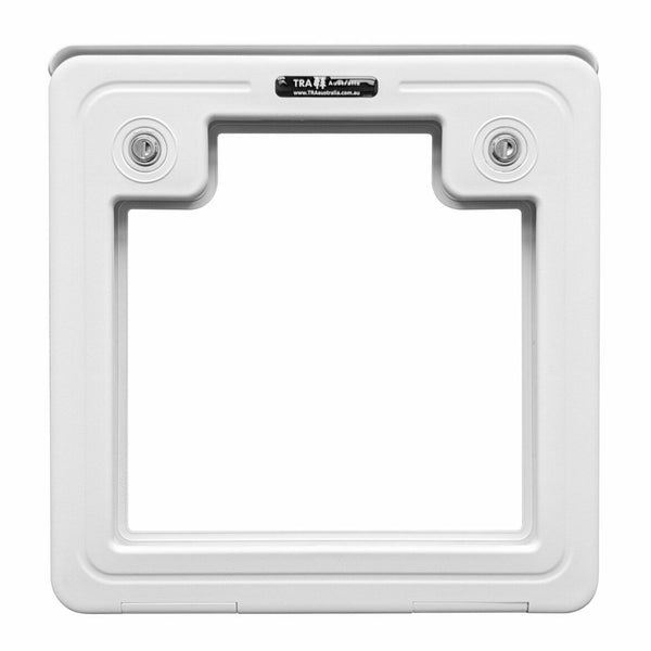 White Caravan Access Service Door