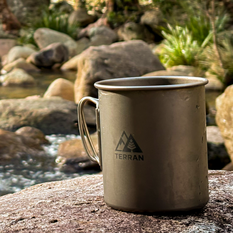 TERRAN Titanium Mug with Lid - Ultralight