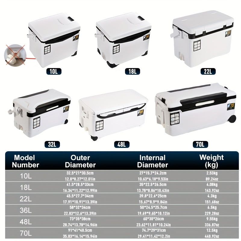 Slip-Resistant Fishing Cooler Box with Bait Compartment (32L)