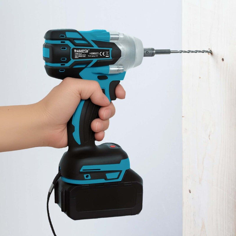 Traderight 21V Brushless Impact Wrench 1/2" Rattle Gun 2×4.0Ah Battery Kit