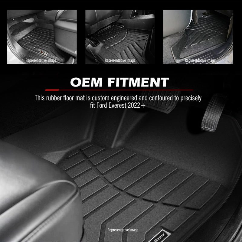 Kiwi Master 3D TPE Car Floor Mats Liner For Ford Everest 2022+