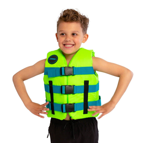 Jobe Lime Green Entry Level Nylon Kids 50N Life Jacket Vest One Size 30-40kg