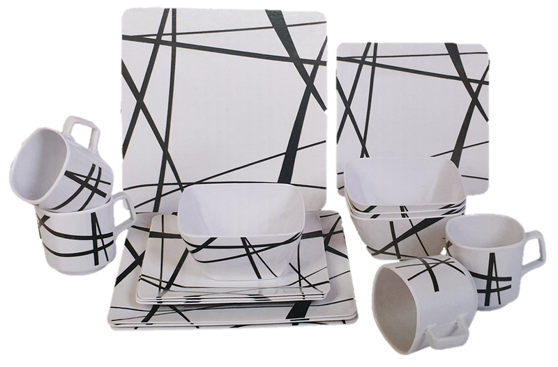 16 Piece Melamine Dinner Set - Mystique