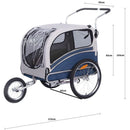 ProSeries Blue 40kg Capacity Bicycle Dog and Pet Trailer and Jogger Combo