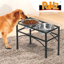 Pawz Dual Elevated Pet Dog Puppy Feeder Bowl Stainless-Steel Food Water Stand