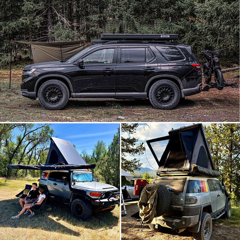 San Hima Kalbarri Lite Rooftop Tent Hardshell With Ladder Grey Camping 4WD 4x4
