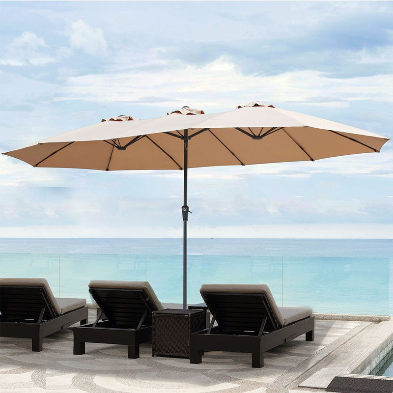 Centra Big Patio Umbrella Twin Outdoor Garden Pool Sun Shade Stand Double-Sided
