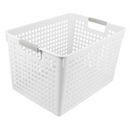 16x Plastic Storage Baskets Bulk w/ Grip Handles - 35x25.5x21cm