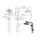 Traderight Group  Shower Head High Pressure Set Rain Round Brass Taps Mixer Handheld WELS Black