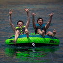 Jobe Double Trouble 2-Person Inflatable Towable Ski Tube (Lime Green/Aqua Blue)
