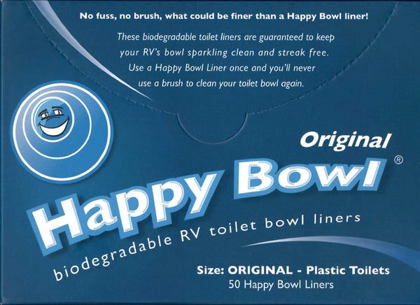 Happy Bowl Original Biodegradable RV Toilet Liners - 50 Pack