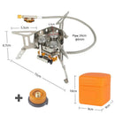 Three-Head Gas Stove Windproof Camping Silver