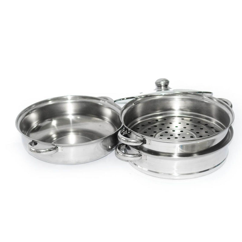 Toque Stainless-Steel Steamer Meat Vegetable Cookware Hot Pot Kitchen 3 Tier
