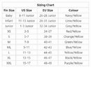 Mirage Deluxe Yellow Rubber Floatable Swim Flipper Fins Sizes Baby to ML (7-9)