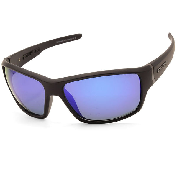 Dirty Dog Knox Satin Black/Blue Mirror Polarised Men's Sunglasses