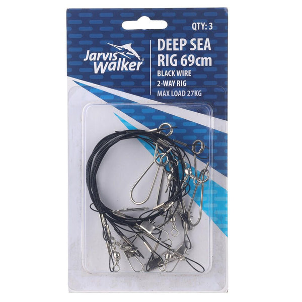 Jarvis Walker 3 Pack of 69cm Two-Way Deep Sea Rig with 27kg Black Wire