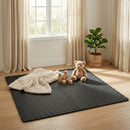 Bopeep EVA Foam Kids Play Mat Floor Kid Crawling Interlocking Home Black 60x60