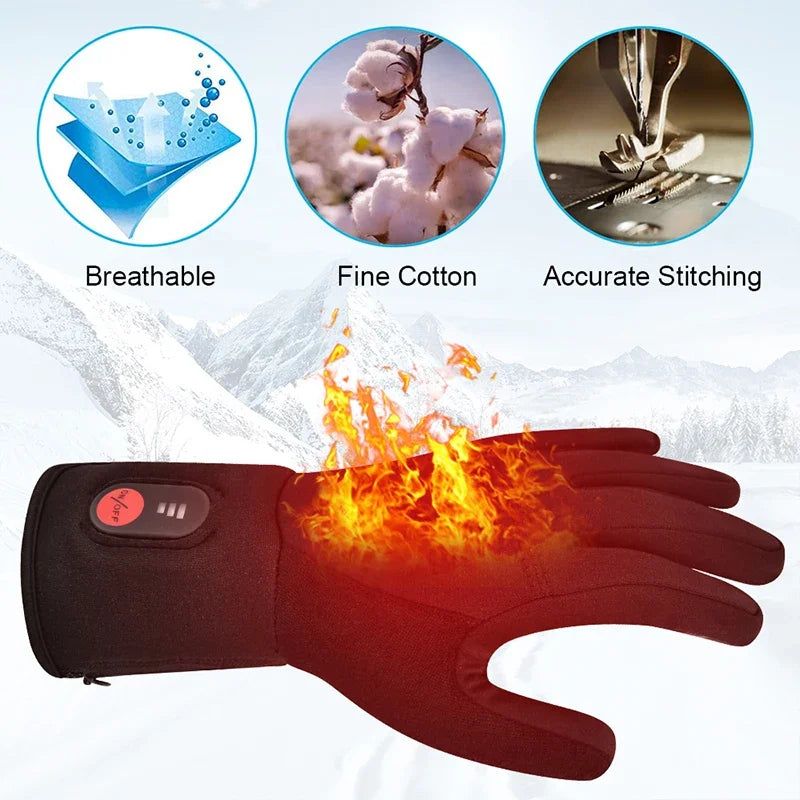 Heated Gloves Rechargeable Battery Electric Ski Gloves for Men and Women