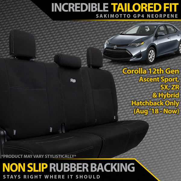 Toyota Corolla 12th Gen Hatchback Neoprene Rear Row Seat Covers (In Stock)