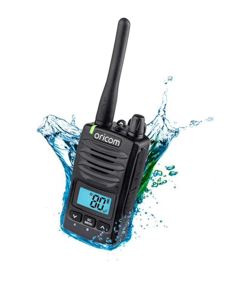 Oricom DTXTP600 5 Watt IP67 Waterproof Handheld UHF CB Radio Trade Pack (Twin Radios)