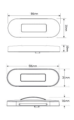 LED Autolamps 86WM Front end outline marker 12-24V, Blister Pack