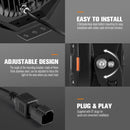 LIGHTFOX 9 inch Osram LED Driving Lights Round Black Spotlight DRL Offroad Truck 4x4