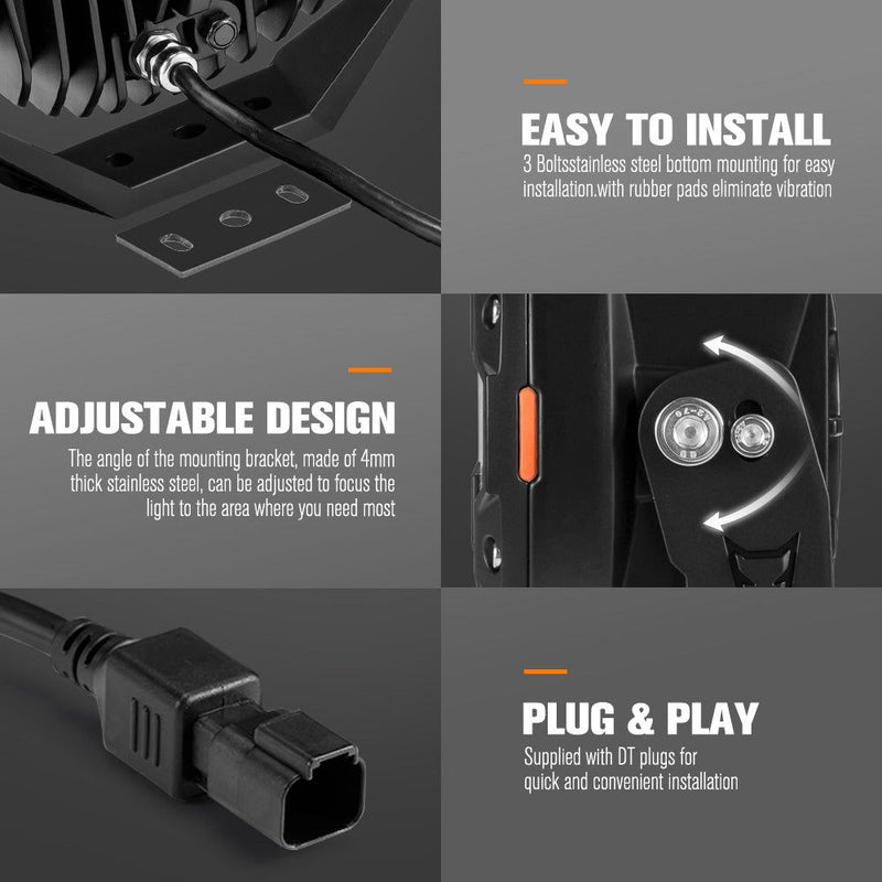 Lightfox Starrix 9inch Osram LED Driving Light 1Lux@1,655M IP68 22,912 lumen