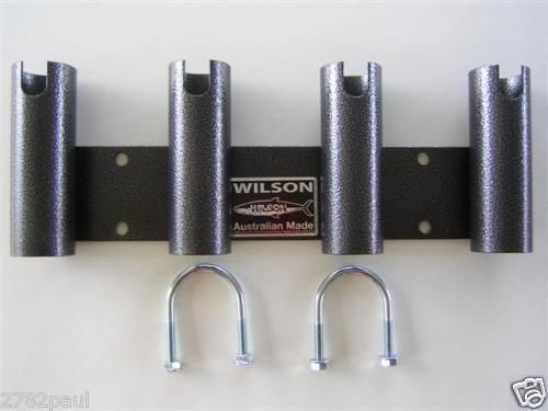 Wilson Bull Bar Rod Holder Black Hammertone Aluminium 4 Hole