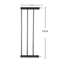 Levede Baby Safety Gate Adjustable Pet Stair Barrier 20cm Door Extension Black