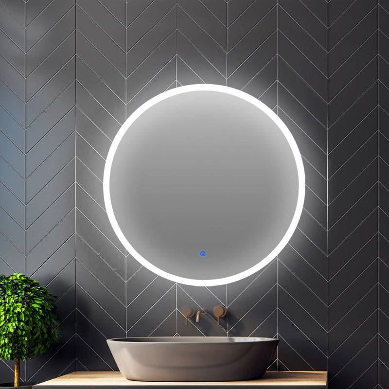 Emitto LED Wall Mirror Round Anti-fog Bathroom Mirrors Makeup Light Decor 60cm