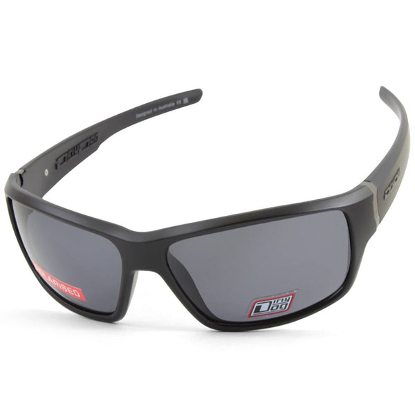Dirty Dog Knox Satin Black/Grey Polarised Men's Sunglasses 53691