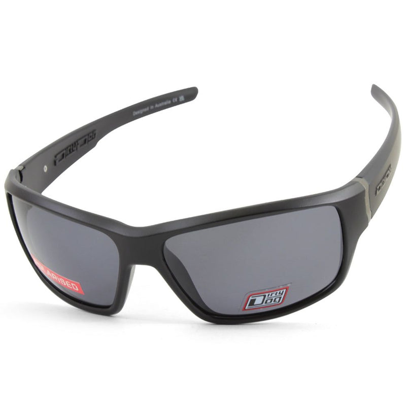 Dirty Dog Knox Satin Black/Grey Polarised Men's Sunglasses 53691