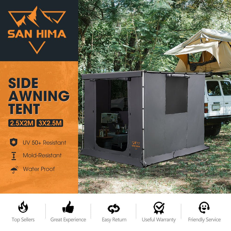 San Hima Car Side Awning Tent 2x2.5m/2.5x3m Portable Camping Waterproof Shade