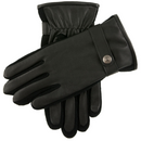 Dents Harpford Mens Leather Driving Gloves with Knitted Sidewalls - Black - M