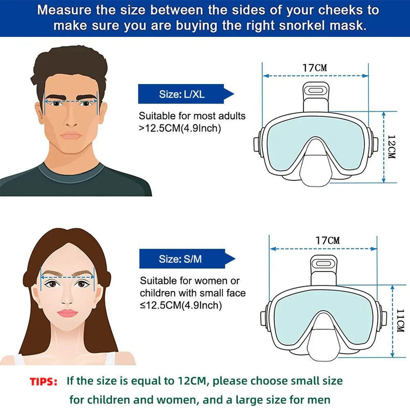 Snorkel Mask Set with Full Dry Top System