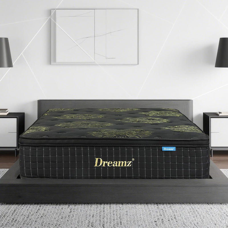 Dreamz Spring Mattress Bed Pocket Egg Crate Foam Medium Firm Single 34CM