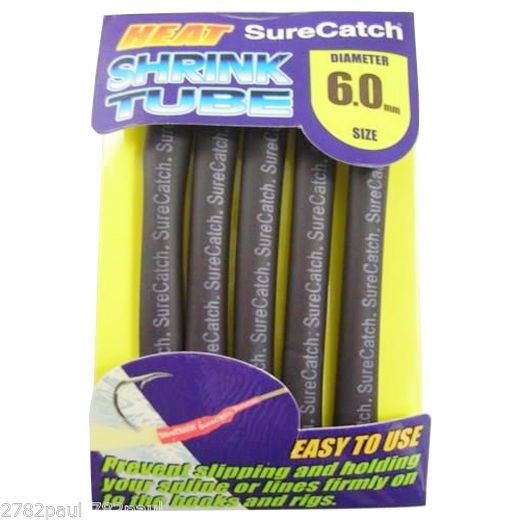 1 Packet of Black SureCatch Fishing Heat Shrink Tube - Wire Cable Sleeve Tubing