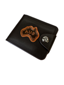 Australia Souvenir Wallet - Brown w/ AUS Emblem (Premium Faux Leather)